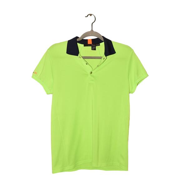 RALPH LAUREN RLX $115 Neon Green Short Sleeve Moisture Wicking Polo Shirt Medium - Picture 1 of 3
